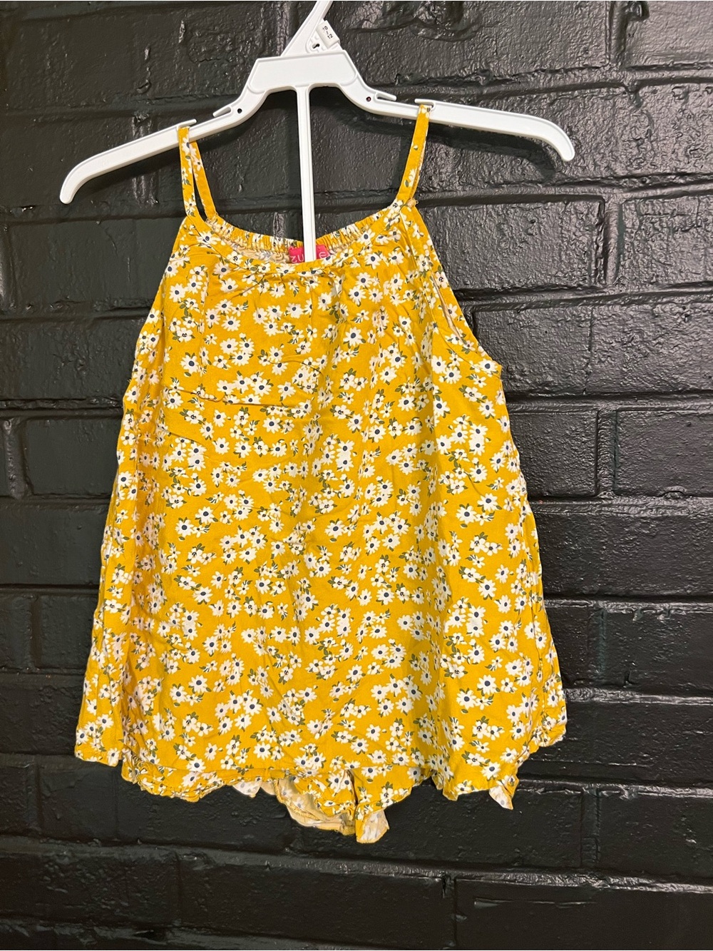 Girls' Yellow Floral Spaghetti-Strap Tank Top set